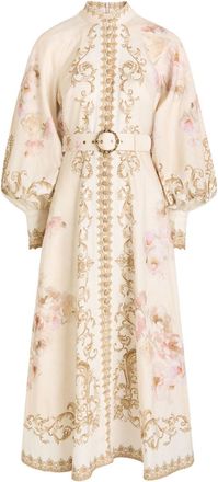 Zimmermann Hypnotic Floral-print Linen Midi Shirt Dress - Multi Floral - 00 (UK 6 / XS)