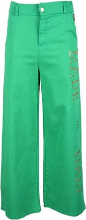 Mar&ccedil;i by Gil Santucci Wide-Leg Cropped Trousers With Classic Waistband And Decorative Detail