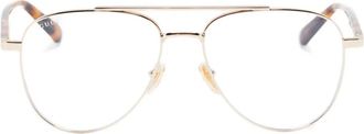 Gucci navigator-frame glasses - Brown