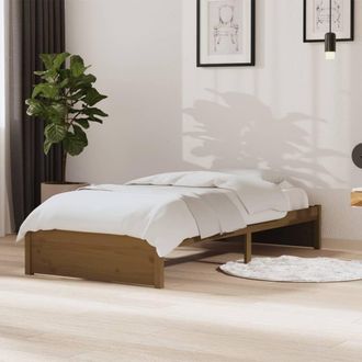 Berkfield Home Bed Frame Honey Brown Solid Wood 90x190 cm Single