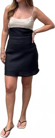 Olivaceous Isla Sleeveless Mini Dress In Khaki Black