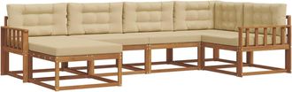 vidaXL Conjunto De Sof&aacute;s De Exterior 6 Uds. Natural Y Beige Vidaxl