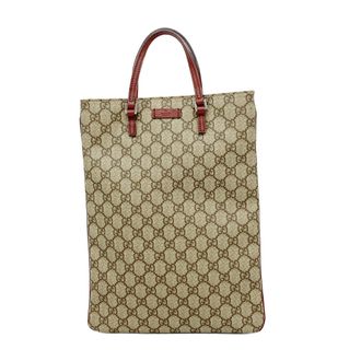 Gucci Brown Red Color Pvc Tote Bag (Pre-Owned)