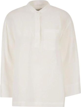 Max Mara Cantico Band Collar Shirt - Dames - Blouses & Shirts - Wit - Maat: 2XS