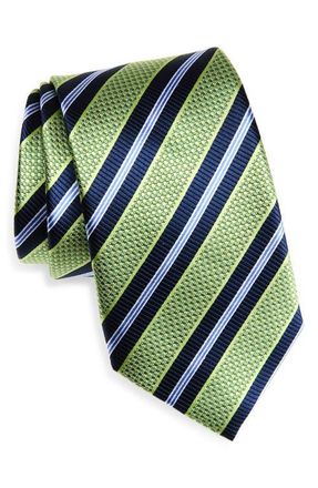 Nordstrom Stripe Silk Tie in Green at Nordstrom