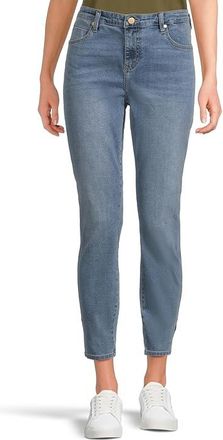 Liverpool L.A. Ankle Mid-rise Skinny Jeans W/ Slit And Rivet Trim Womens Jeans North Pier : 14 28, Cotton/Denim/Polyester