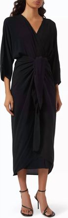 Haight Viscose V-Neck Knot Dress In Black