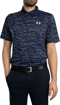 Under Armour Mens Golf Matchplay Printed Polo Shirt, Midnight Navy/Tech Blue, L
