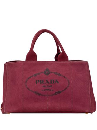 Prada 2013-2025 Large Canvas Canapa Logo satchel - women - Canvas - One Size - Red