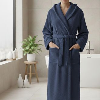 Dmora Albornoz Satotite, 100% Algod&oacute;n Con Capucha, Talla L, Azul