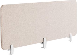 Beliani Panel Separador Beige 180 X 40 Cm Poli&eacute;ster Pet Pantalla Ac&uacute;stica Oficina Wally