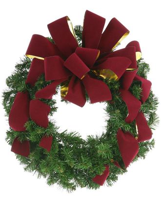 Creative Displays Inc. 26in Holiday Wreath with Burgundy Bow