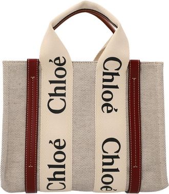 Chlo&eacute; Beige Woody Mini Satchel Bag