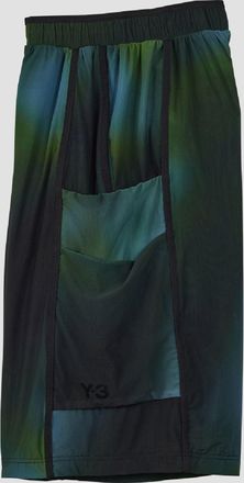 Yohji Yamamoto Mens Y-3 AOP Mesh Shorts in Multi colour