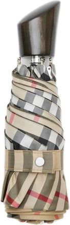 Burberry Umbrellas, female, Beige, Size: ONE SIZE Check Folding Umbrella