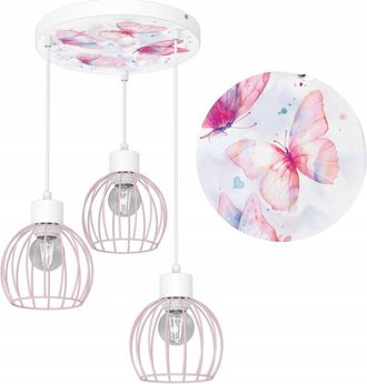 OEM L&aacute;mpara De Techo Infantil Colgante Mariposas Led Polaco E27 Estampado Infantil