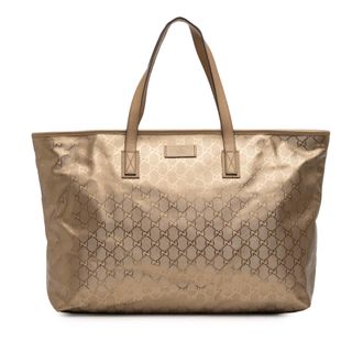 Gucci Pre-owned Womens Large Gg Imprime Tote - Tan Textile - One Size