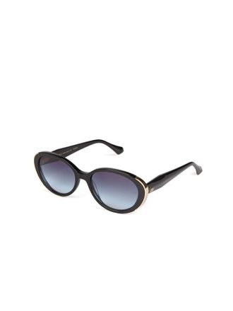 Ana Hickmann Womens Sunglasses Black-Gold Acetate Eyewear - Black/gold