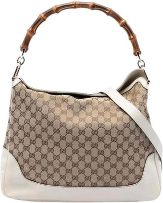 Gucci Pre-owned Shoulder Bags, female, Beige, Size: ONE SIZE Pre-owned Diana Satchel