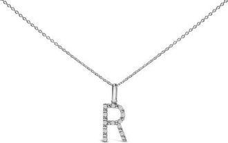 House of Brilliance Sterling Silver Diamond Accent A-Z Initial Pendant Necklace in Sterling Silver |R at Nordstrom