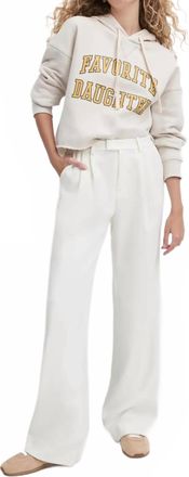Favorite Daughter Cropped Collegiate Hoodie In Stone/dijon