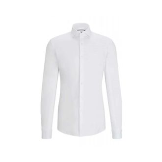 HUGO BOSS Hank Spread Shirt - Heren - Zakelijke Overhemden - Wit - 5XL - Leer - Overhemden