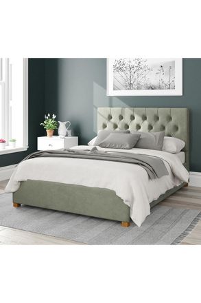 Aspire Home Accents Olivier Upholstered Ottoman Storage Bed, Plush Velvet Fabric in Duck Egg Blue | Size: Super King