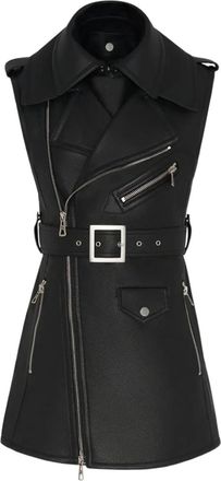 Jean Paul Gaultier Gilet in pelle - Nero