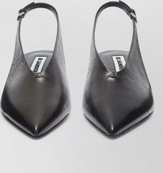 Jil Sander pointed toe kitten heel slingback pumps