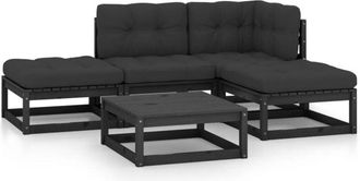 vidaXL Juego De Muebles De Jard&iacute;n 5 Pzas Y Cojines Madera Pino Maciza Vidaxl