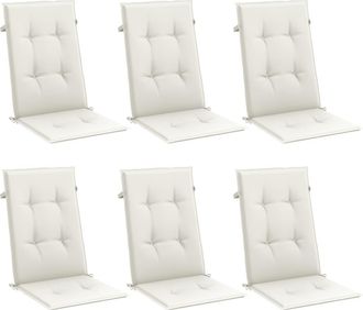 vidaXL Vidaxl - Cojines Silla Respaldo Alto 6 Uds Tela Crema Melange 120x50x4cm