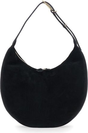 Little Liffner Black Shoulder Bag With Top Handle In Suede Woman