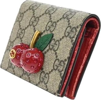 Gucci Pre-owned Wallets, female, Beige, Size: ONE SIZE Pre-owned Canvas Wallet