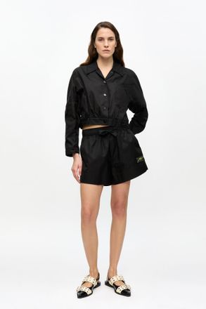 Ganni Black Duchesse Nylon Shorts - Size 32