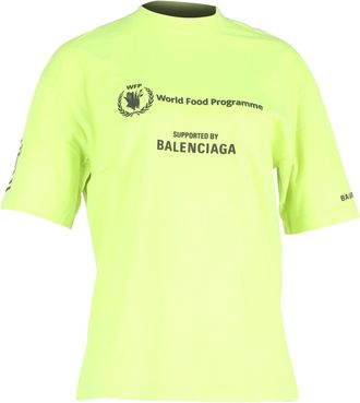 Balenciaga Pre-owned Mens WFP T-Shirt Medium Fit in Neon Yellow Cotton - Camel - Size X-Small
