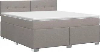 vidaXL Cama Box Spring Con Colch&oacute;n Con Cabecera Topo 140 X 190 Cm Tela Vidaxl