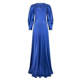 Alberta Ferretti Dames, Jurken, Blauw, Maat: S Zijde