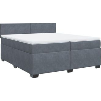 vidaXL Cama Box Spring Con Colch&oacute;n Terciopelo Gris Oscuro 200x200 Cm Vidaxl