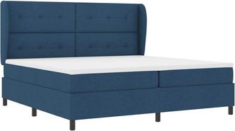 vidaXL Box Spring Bed with Mattress Blue 200 x 200 cm Fabric vidaXL