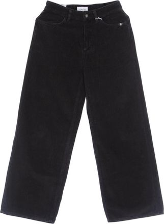 Amish Linda 600/r Pxt Lange Fluwelen Broek - Dames - Wijde Broeken - Zwart - 3XS - Katoen - Broeken