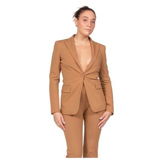 Pinko Blazers, female, Brown, M, Giacca monopetto