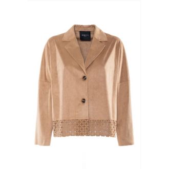 Nenette Boxy Suede Jacket - female - Nenette - Light Jackets - Beige - S - Jackets