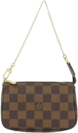Louis Vuitton Pre-owned Mini Pochette Accessoires Damier Accessory Pouch - Dames - Vintage Mini Tas - Bruin - ONE Size - Vintage