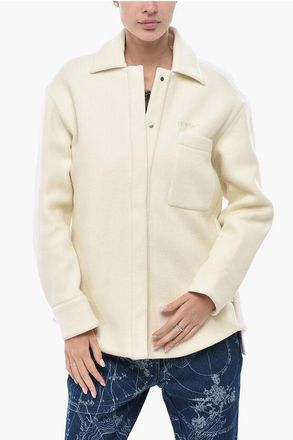 Off-white Wool Overshirt Coat With Snap Buttons size 36