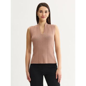 Misook V Neck Princess Seam Tank in Charmeuse at Nordstrom, Size Xx-Large