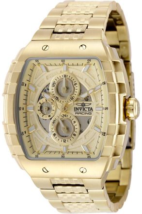 Invicta S1 Rally 50237 Herenhorloge - Quartz Uurwerk - Roestvrij Staal met Gouden Wijzerplaat - 47 mm