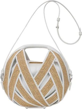 Perrin Paris Le Petit Panier Xbody Raphia in Raphia Beige /White at Nordstrom