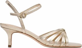 Cinq &agrave; Sept Womens Malia Strappy Kitten Heel In Light Gold Metallic