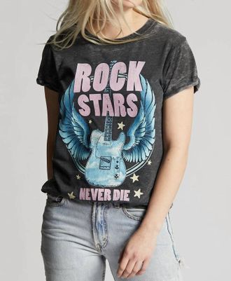 Recycled Karma Rock Stars Never Die Short Sleeves Tee In Black