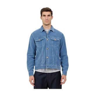 Tintoria Mattei Overshirt van ribfluweel met opgezette zakken - Heren - Spijkerjassen - Blauw - L - Jassen